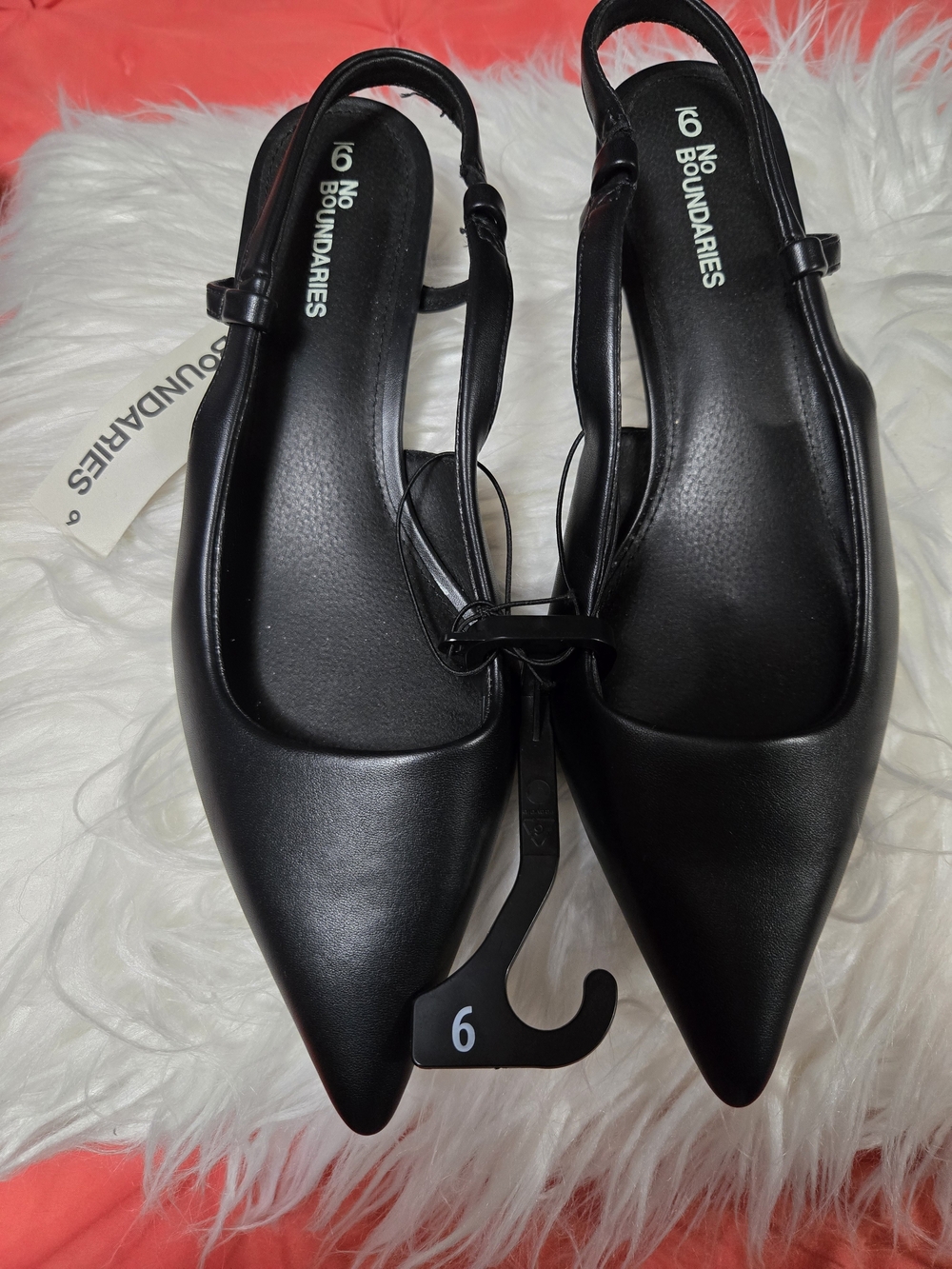 No Boundaries Black Pointed Slingback Flats
